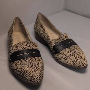 Sole Society Jessica Flats with Calf Hair Animal Print *Please Read